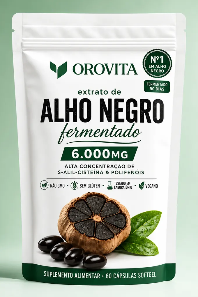 Embalagem do Alho Negro OROVITA, extrato fermentado 6.000mg